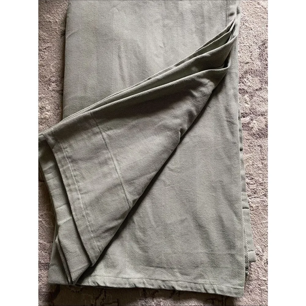 Ikea Herringbone Light Sage Green Curtain Panel set 55x98”